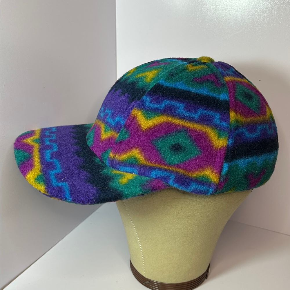 Vintage Mad Bomber Fleece Colorful Geometric Pattern Cap hat